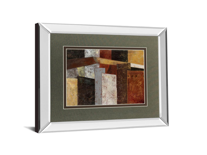 In The City Il By Carol Robinson - Mirror Framed Print Wall Art - Dark Brown