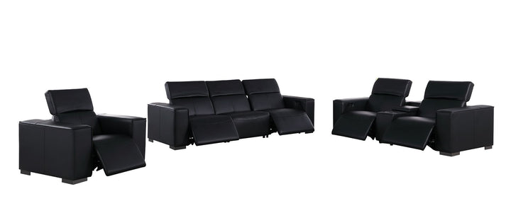 1208 - Modular Leather Set With 5 Power Recliners &amp; Power Headrests