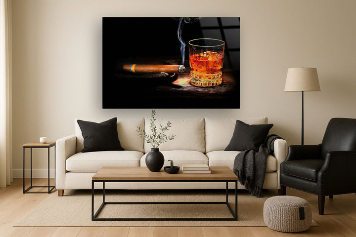 Tempered Glass With Foil - Cohiba &amp; Whiskey - Black
