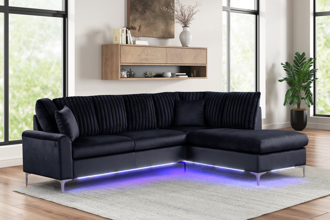 Candy Black - Sectional (w/ LED&