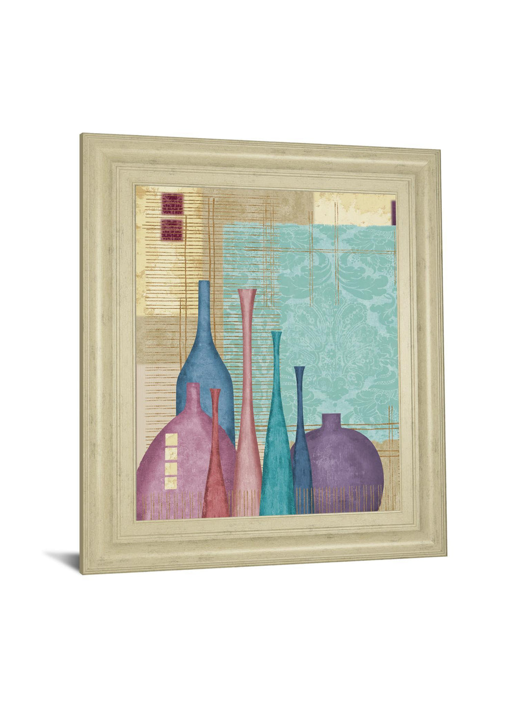 Raku I By Linda Wood - Framed Print Wall Art - Purple