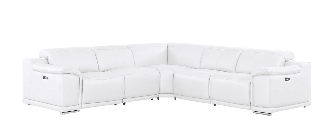 2679 - 5-Piece L-Shaped Power Reclining Sectional In Genuine Leather (3 Recliners)