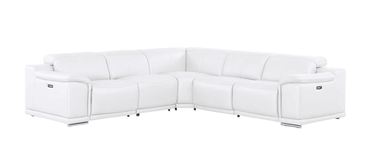 2679 - 5-Piece L-Shaped Power Reclining Sectional In Genuine Leather (3 Recliners)