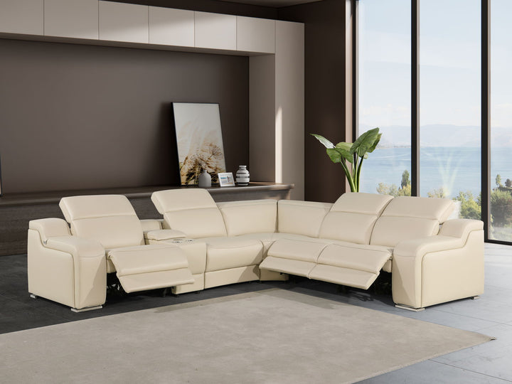 1116 - Power Reclining Italian Leather Sectional