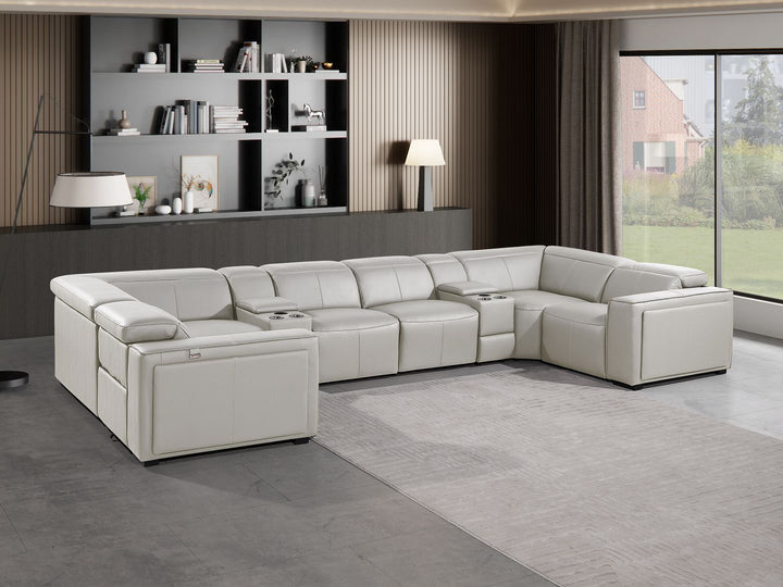 1224 - 8-Piece U-Shaped Sectional Sofa In With 2 Power Recliners & Power Headrests