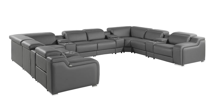 1116 - 12-Piece U-Shaped Sectional Sofa In With 4 Power Recliners &amp; Power Headrests