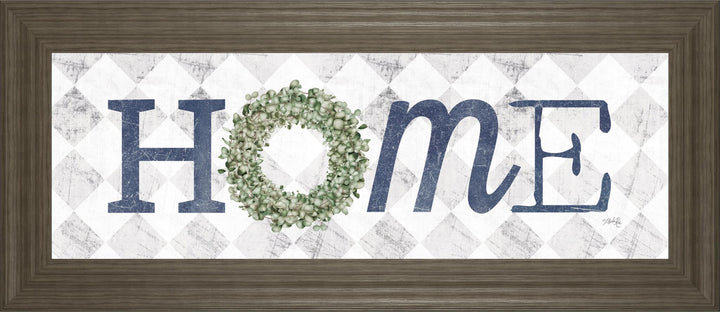 18x42 Home With Eucalyptus Wreath I By Marla Rae - Gray