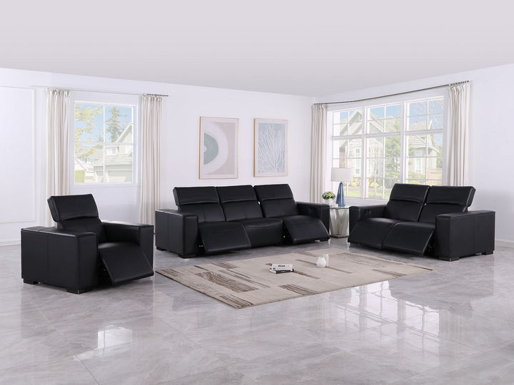 1208 - Leather Reclining Set (Sofa, Loveseat &amp; Chair With 5 Power Recliners)