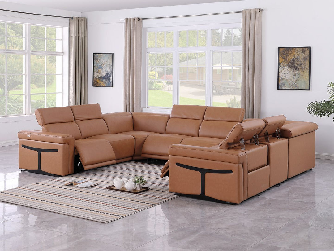 1126 - 8-Piece U-Shaped Sectional Sofa In With 4 Power Recliners &amp; Power Headrests