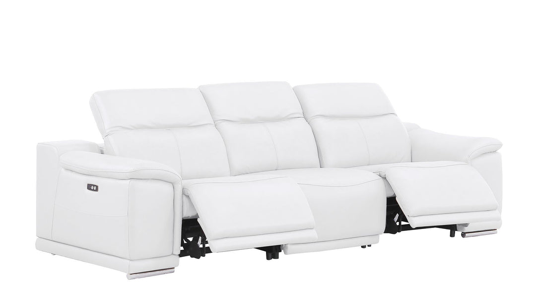 2679 - Power Reclining Sofa, Console Loveseat &amp; Chair Set In Genuine Leather (5 Recliners)