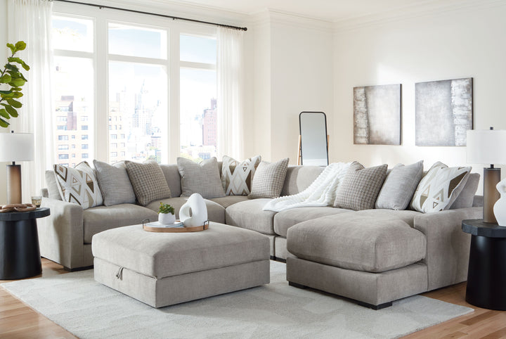 Aslan Court - Sectional With Ottoman Set