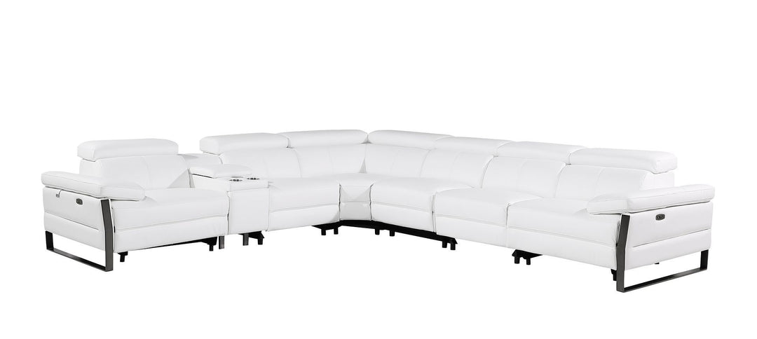 1246 - 7-Piece L-Shaped Modular Power Reclining Sectional With 3 Power Recliners And Power Headrests