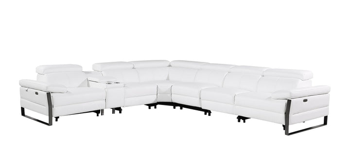 1246 - 7-Piece L-Shaped Modular Power Reclining Sectional With 3 Power Recliners And Power Headrests