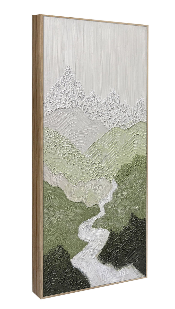 Verdant Passage I Hand-Painted Canvas In Frame - Black / Green