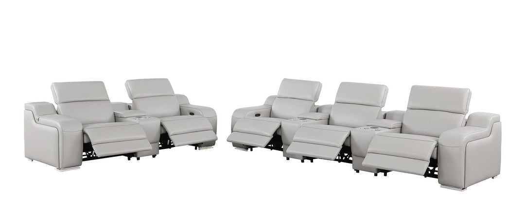 1116 - 8-Piece Modular Power Reclining Sofa, Loveseat &amp; Chair Set In With 5 Power Recliners &amp; Power Headrests