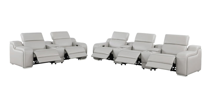 1116 - 8-Piece Modular Power Reclining Sofa, Loveseat &amp; Chair Set In With 5 Power Recliners &amp; Power Headrests