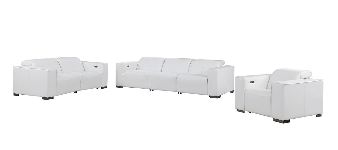 1208 - Leather Reclining Set (Sofa, Loveseat &amp; Chair With 6 Power Recliners)