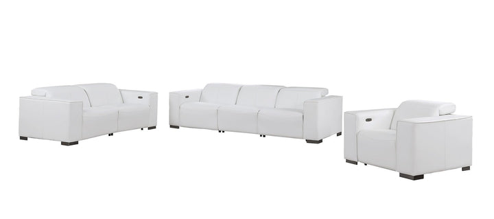 1208 - Leather Reclining Set (Sofa, Loveseat &amp; Chair With 6 Power Recliners)