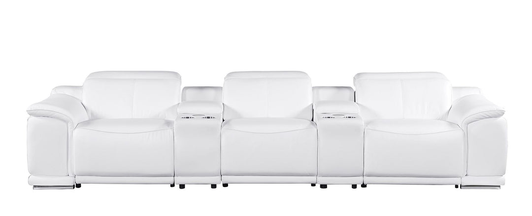 9762 - 5-Piece Modular Power Reclining Sofa And Loveseat Set With 3 Power Recliners In
