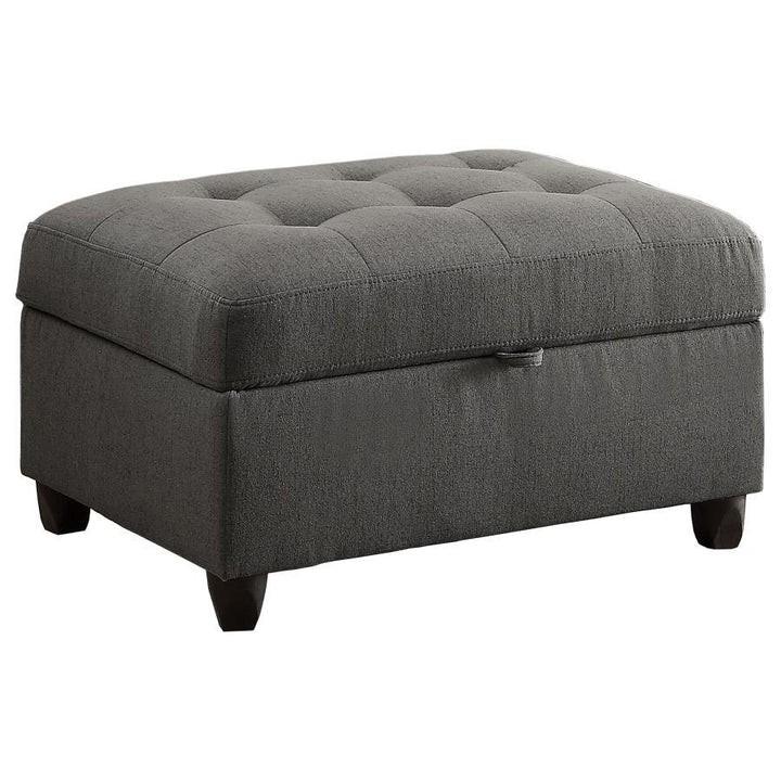 Stonenesse - Rectangular Upholstered Storage Ottoman - Gray