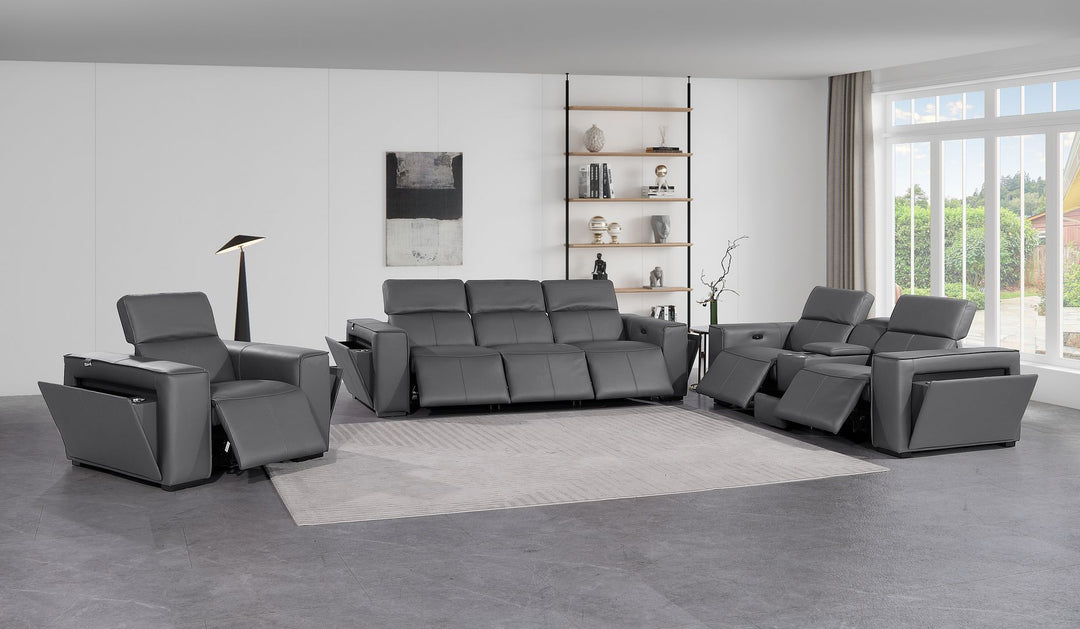 1224 - 7-Piece Modular Power Reclining Sofa, Loveseat &amp; Chair Set In With 6 Power Recliners &amp; Power Headrests
