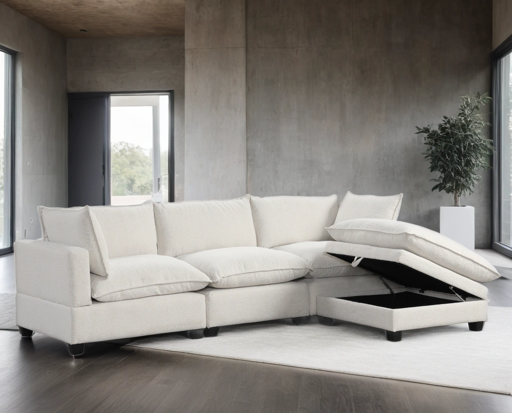 CLOUD2-Boucle Modular Sectional (BOUCLE FABRIC) (ETA: 12/15)