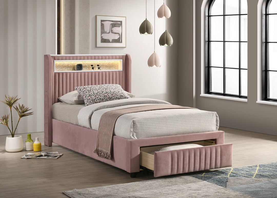 Cupid Pink Platform Bed - Twin, Full