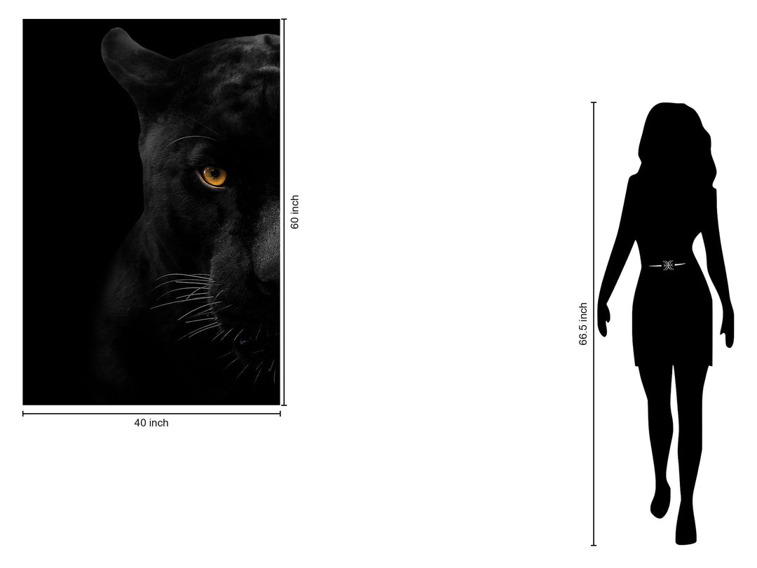 Tempered Glass With Foil - Panther Face - Black