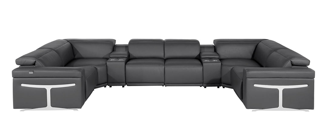 1126 - 8-Piece U-Shaped Sectional Sofa In With 2 Power Recliners &amp; Power Headrests