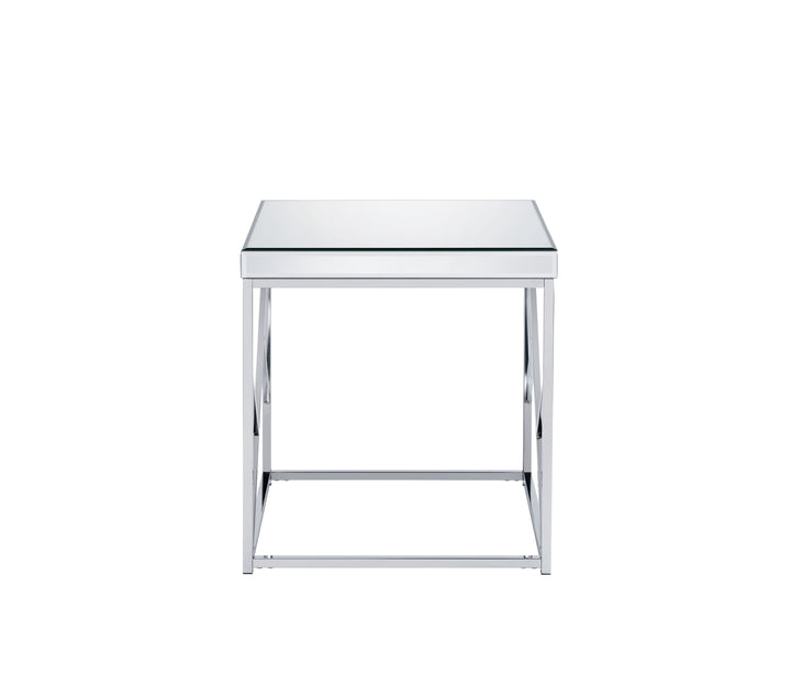 Evelyn - Mirror Top End Table - Silver