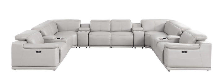 2679 - 12-Piece U-Shaped Power Reclining Sectional In Genuine Leather (4 Recliners)