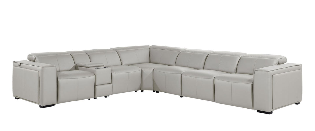 1224 - 7-Piece L-Shaped Sectional Sofa In With 3 Power Recliners &amp; Power Headrests