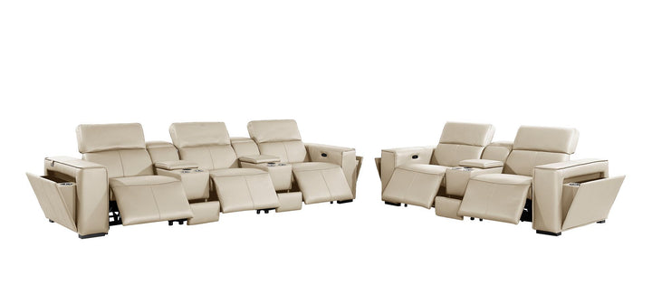 1224 - 8-Piece Modular Power Reclining Sofa &amp; Loveseat Set In With 5 Power Recliners &amp; Power Headrests