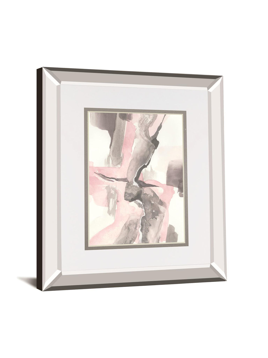 Blushing Grey I By Chris Paschke Mirrored Frame - Pink