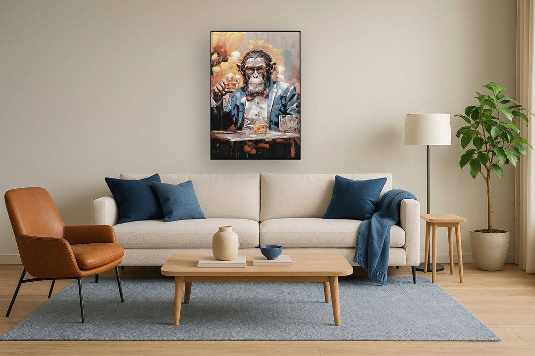 Dapper Toast - 28" x 40" Framed Wall Art - Brown