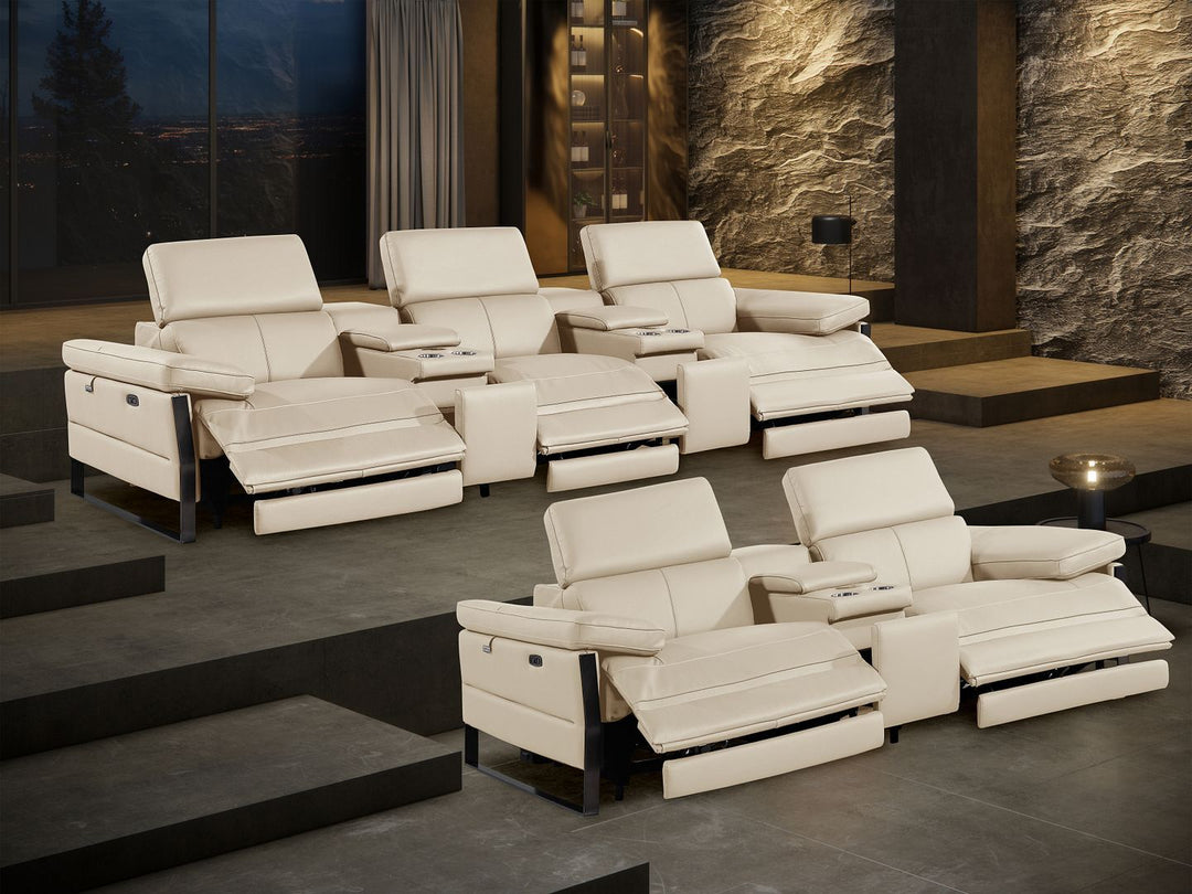 1246 - Modular Power Reclining Dual Console Sofa And Console Loveseat Set With Power Headrests