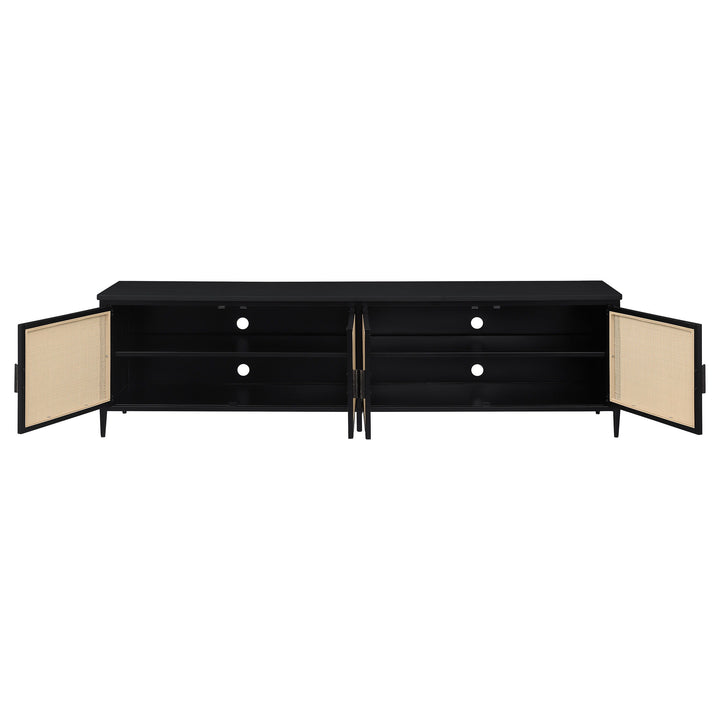 Amherst - 4-Door 78" Metal TV Stand Media Console - Black