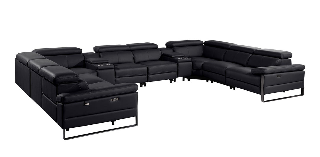 1246 - 10-Piece U-Shaped Modular Power Reclining Sectional With 4 Power Recliners And Power Headrests