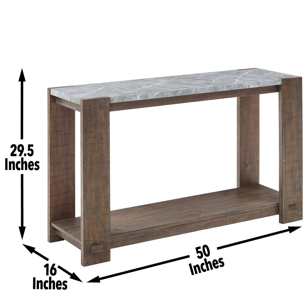 Libby - Sintered Stone Sofa Table - Brown