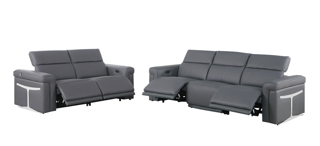 1126 - 5-Piece Modular Power Reclining Sofa And Loveseat Set In With 4 Power Recliners &amp; Power Headrests
