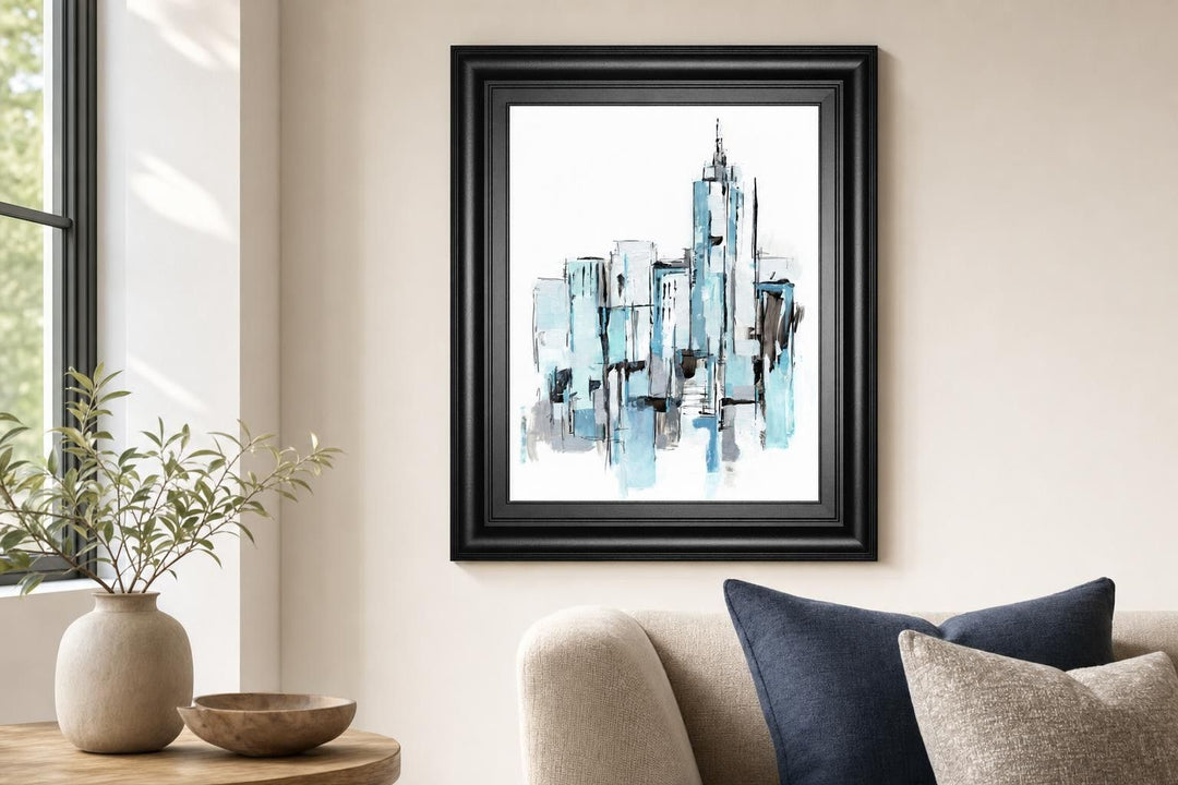 22x26 Blue City I By Ethan Harper - Light Blue