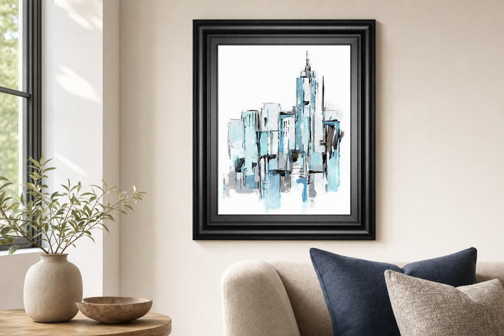 22x26 Blue City I By Ethan Harper - Light Blue