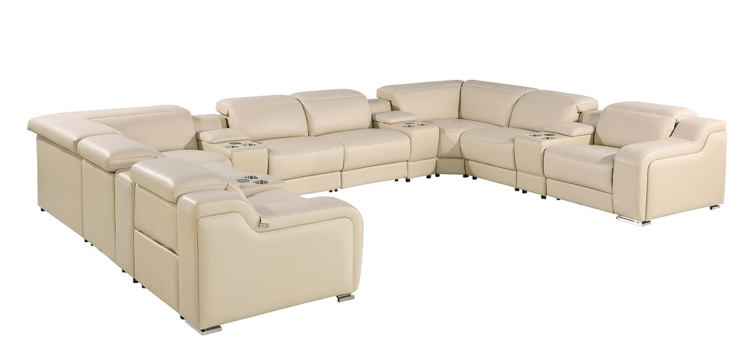 1116 - 12-Piece U-Shaped Sectional Sofa In With 4 Power Recliners &amp; Power Headrests