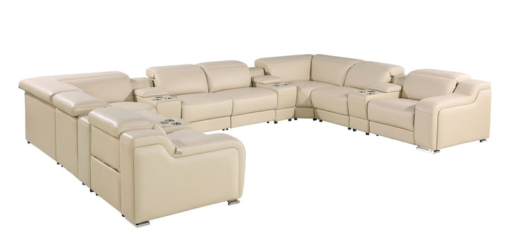 1116 - 12-Piece U-Shaped Sectional Sofa In With 4 Power Recliners &amp; Power Headrests