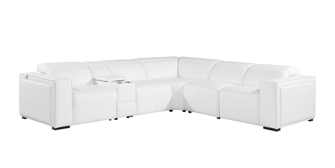 1224 - 6-Piece L-Shaped Sectional Sofa In With 3 Power Recliners &amp; Power Headrests