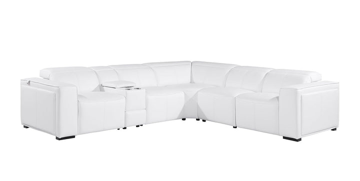 1224 - 6-Piece L-Shaped Sectional Sofa In With 3 Power Recliners &amp; Power Headrests
