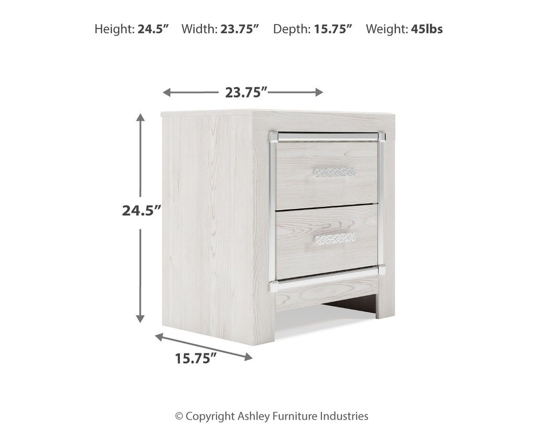 Altyra - White - Two Drawer Night Stand
