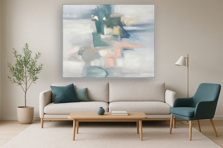 Frosted Pastel Mosaic - 56" x 70" Framed Wall Art