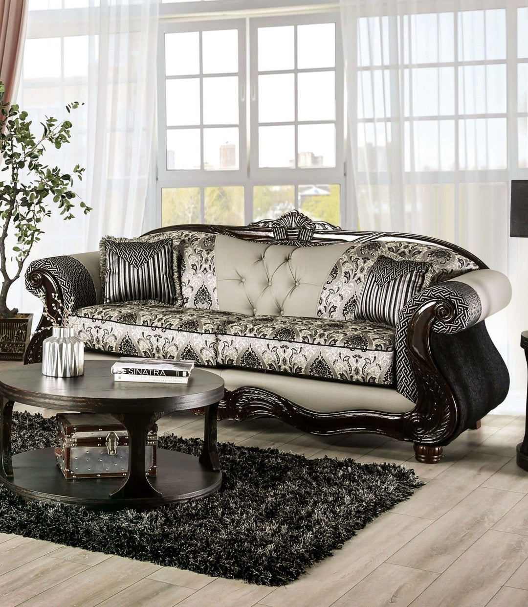 Crespignano - Sofa - Black / Gray