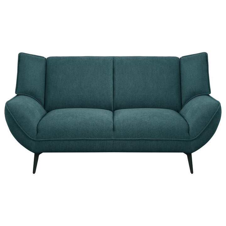 Acton - Upholstered Flared Arm Loveseat - Teal Blue